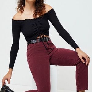 NEW Pacsun Cinched off-the-shoulder crop top